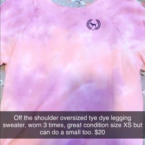 PINK off the shoulder tie-dye sweater